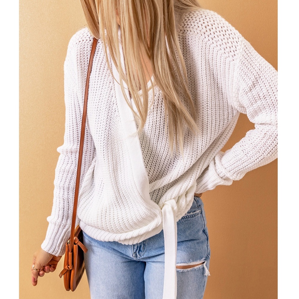 Boutique Brand Drop Shoulder Wrap Side Tie Knit Cardigan 💗